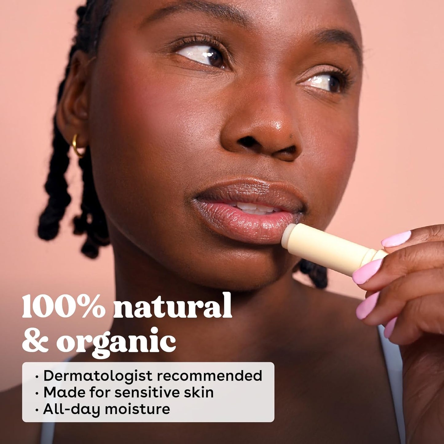 eos 100% Natural & Organic Lip Balm Stick- Vanilla Bean | Dermatologist Recommended for Sensitive Skin | All-Day Moisture Lip Care Products | 0.14 oz