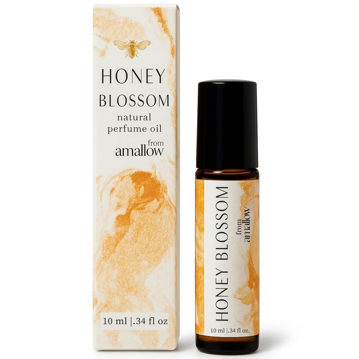 Amallow All Natural Non-Toxic Perfume Roller - Made With Pure and Organic Essential Oils - Hints of Honey, Vanilla, Lavender, Frankincense, Bergamot, Rosemary & Chamomile (Honey Blossom)