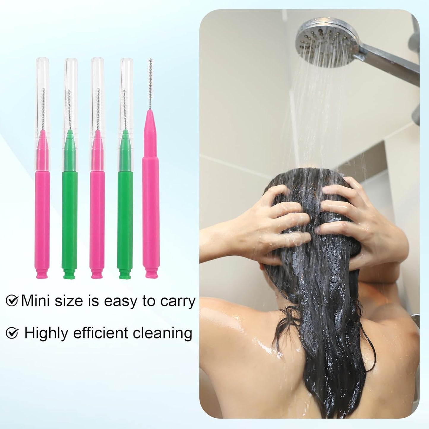 50pcs Shower Head Cleaning Brush, Denser Spiral Bristles Shower Head Cleaner Picks, Tiny Crevice Cleaning Brush for Small Holes, Nozzle Unclogger Pipe Cleaners Household Clean Tools Anti-Clogging