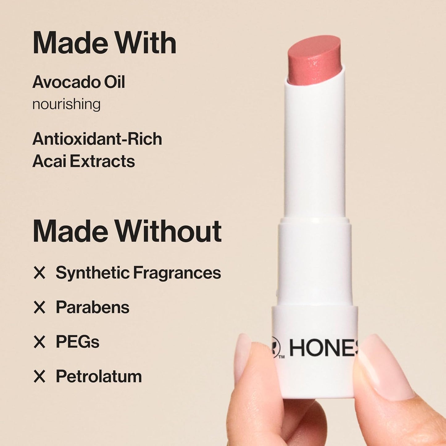 Honest Beauty Moisturizing Vegan Tinted Lip Balm | Antioxidant-rich Acai Extracts + Avocado Oil | Paraben Free + Cruelty Free | Blood Orange