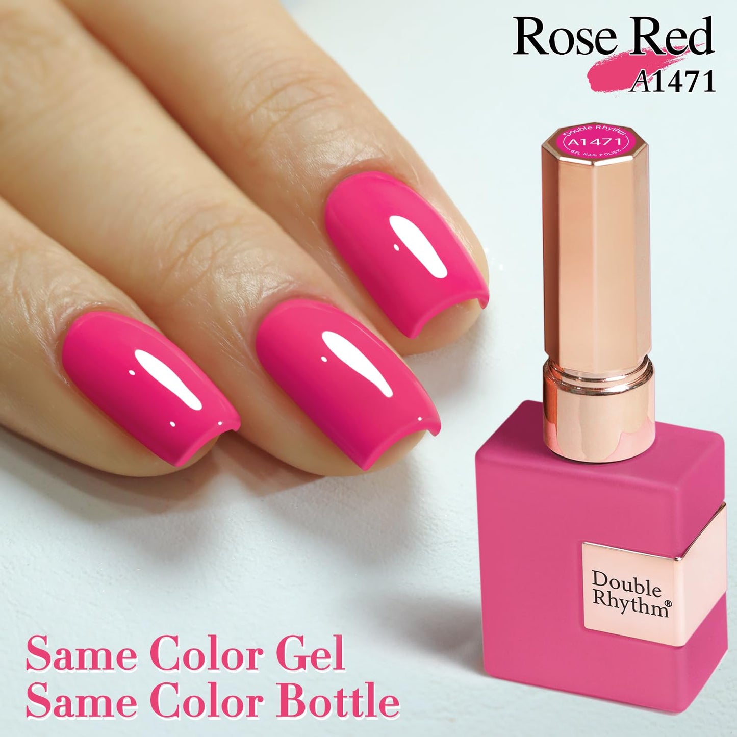 Double Rhythm Translucent Gel Polish Sheer Neutral Natural Light Milky Same Color Same Bottle 15ML Jelly UV Nail Polish Nail Art DIY at Home (Pink Purple-A1471)