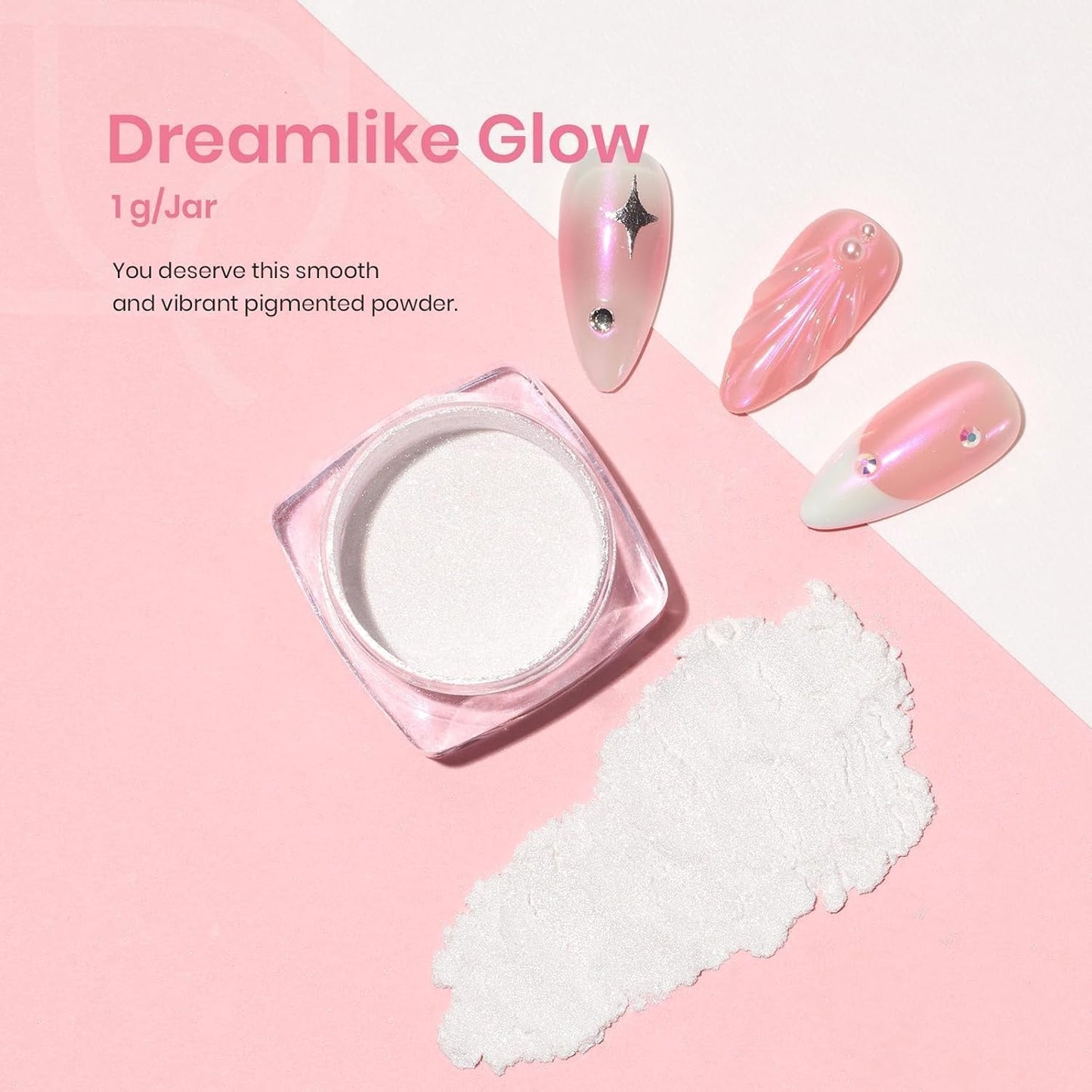 beetles Gel Polish Glitter Chrome Nail Powder for Gel Nail,Mermaid Premium Salon Nail Glitter Mirror Pearl Effect Manicure Kit for Nail Art Design, 1g for Girls 2024 Nail Trend DIY