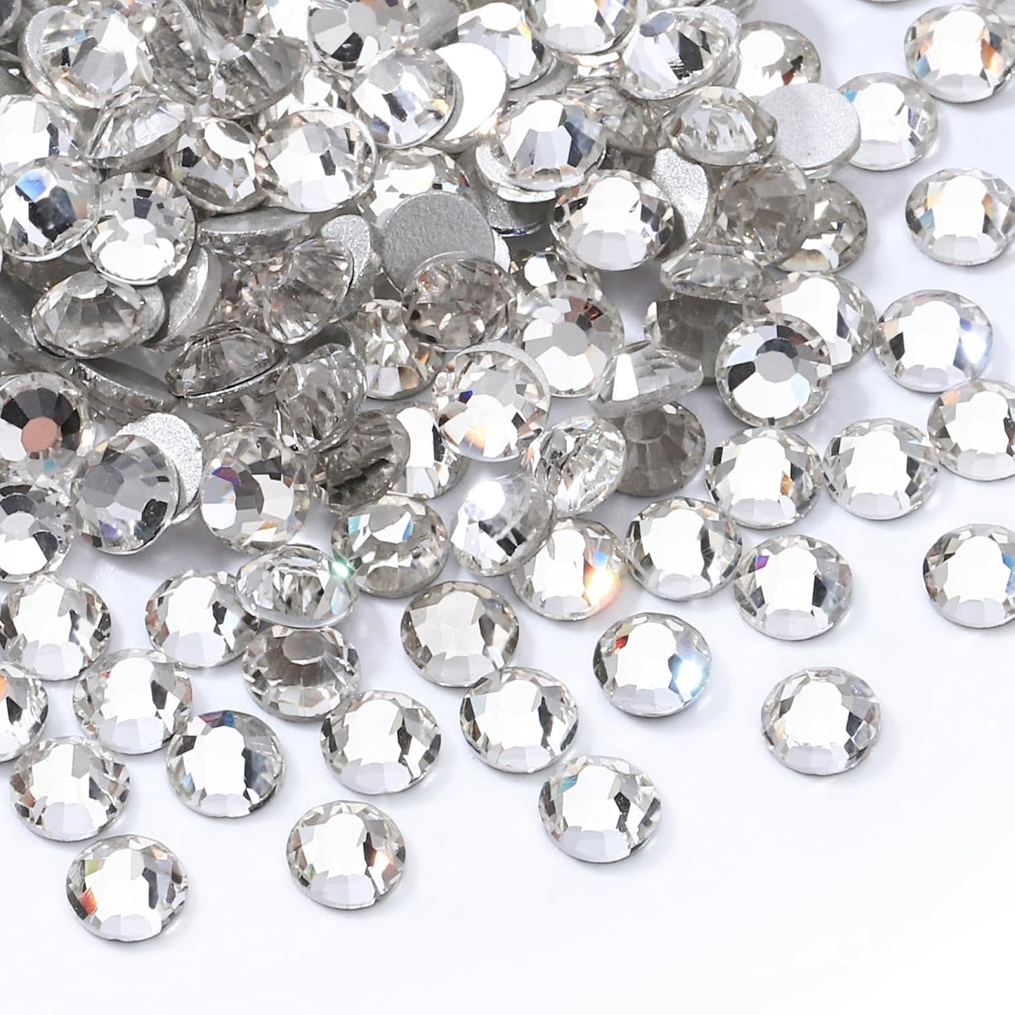 Crystal Clear Flatback Rhinestones, Glass Rhinestones for Nail Art and Craft, Glue Fix, Loose Crystal Gemstones(Crystal, SS30, 288pcs, 6.4-6.6mm)