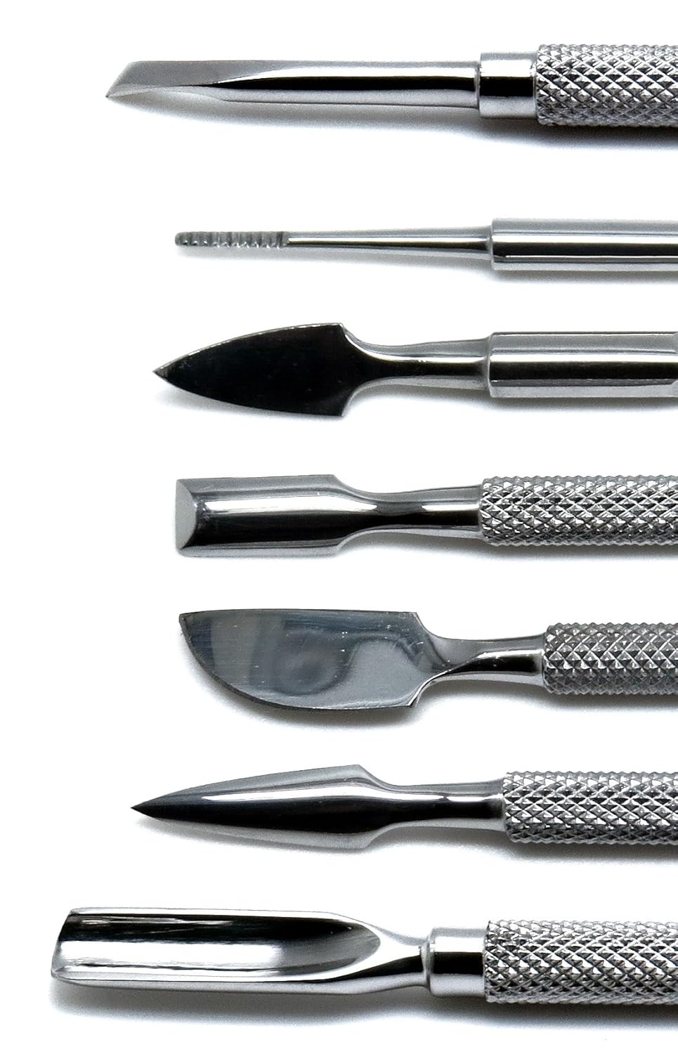 Cuticle Pusher Cutter - Professional Grade Stainless Steel Cuticle Remover and Cutter - Durable Manicure and Pedicure Tool - for Fingernails and Toenails - Set of 7