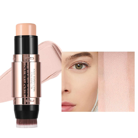 8 Colors Cream Contour Sticks Makeup Kit, Dual-Ended Concealer Stick With Soft Brush, Non-Greasy Long-Wear Face Primer Multi-Use Contouring Pen, Full Coverage Shades Corrector Concealer (02#)