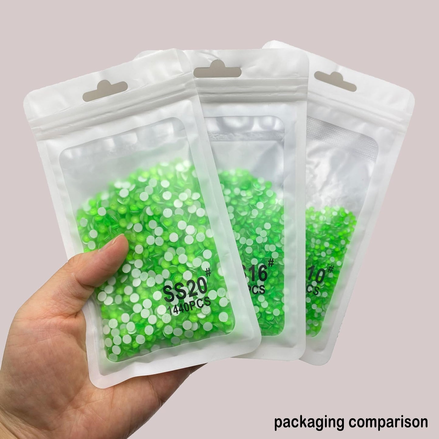 Flatback Glass Rhinestones,Bedazzler Gems 1440pcs Non Hotfix Crystal Rhinestones for Nail Charms Crafts Clothes Tumblers,Green Neon,SS20