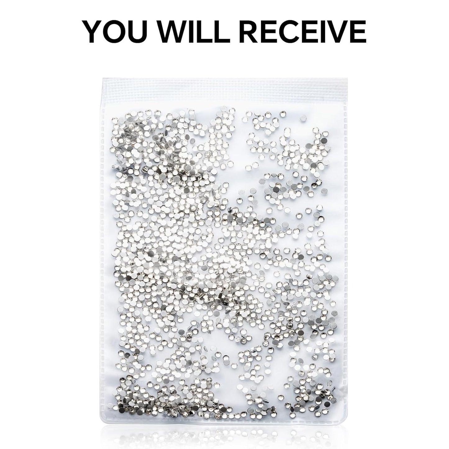 1440Pcs White Crystal Rhinestones,Glass Flatback Rhinestones Small Gemstones for Nail Face Makeup Art Crafts Clothes Decoration -(SS4,1.6mm,White)