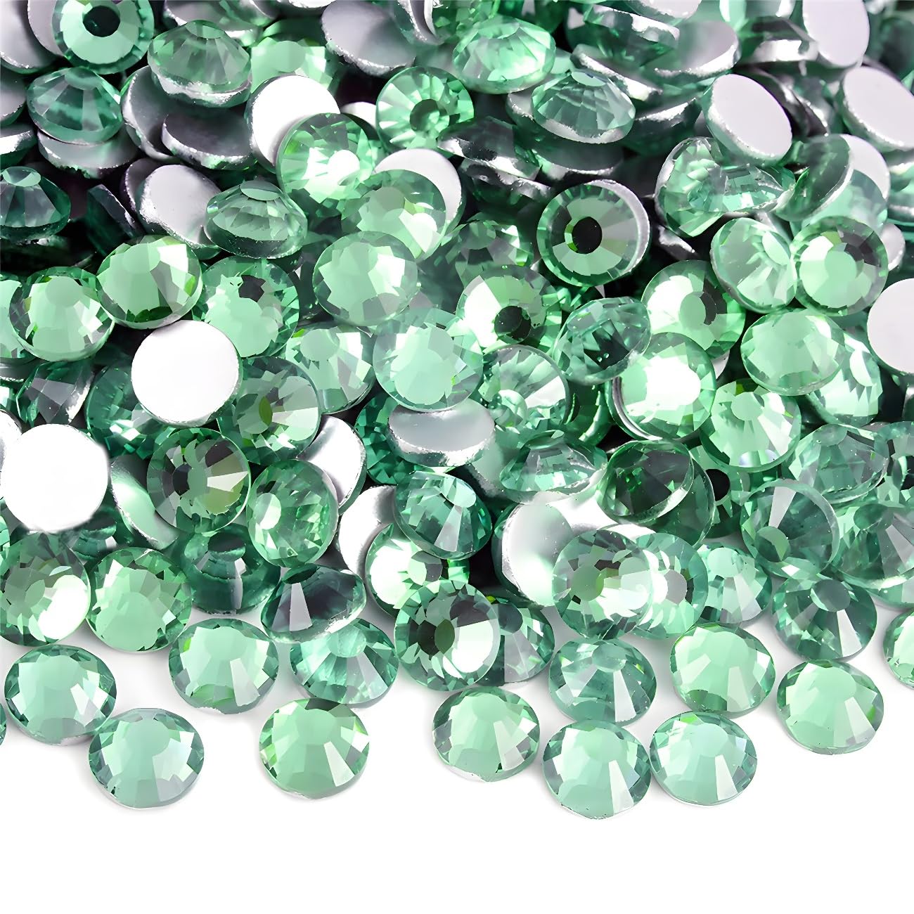 Flatback Rhinestones Round Gems for Nails Art and Crafts 4000Pcs SS12 3mm Glitter Crystals Stone DIY Bags Clothes Shoes (Green)