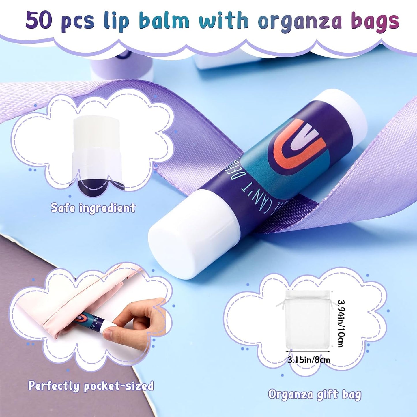 Fumete 50 Pcs Suicide Prevention Awareness Lip Balm Bulks Purple Teal Ribbon Lip Balm Mental Health Care Gift for Suicide Prevention Awareness Inspirational Favor Charity Campaign Supplies