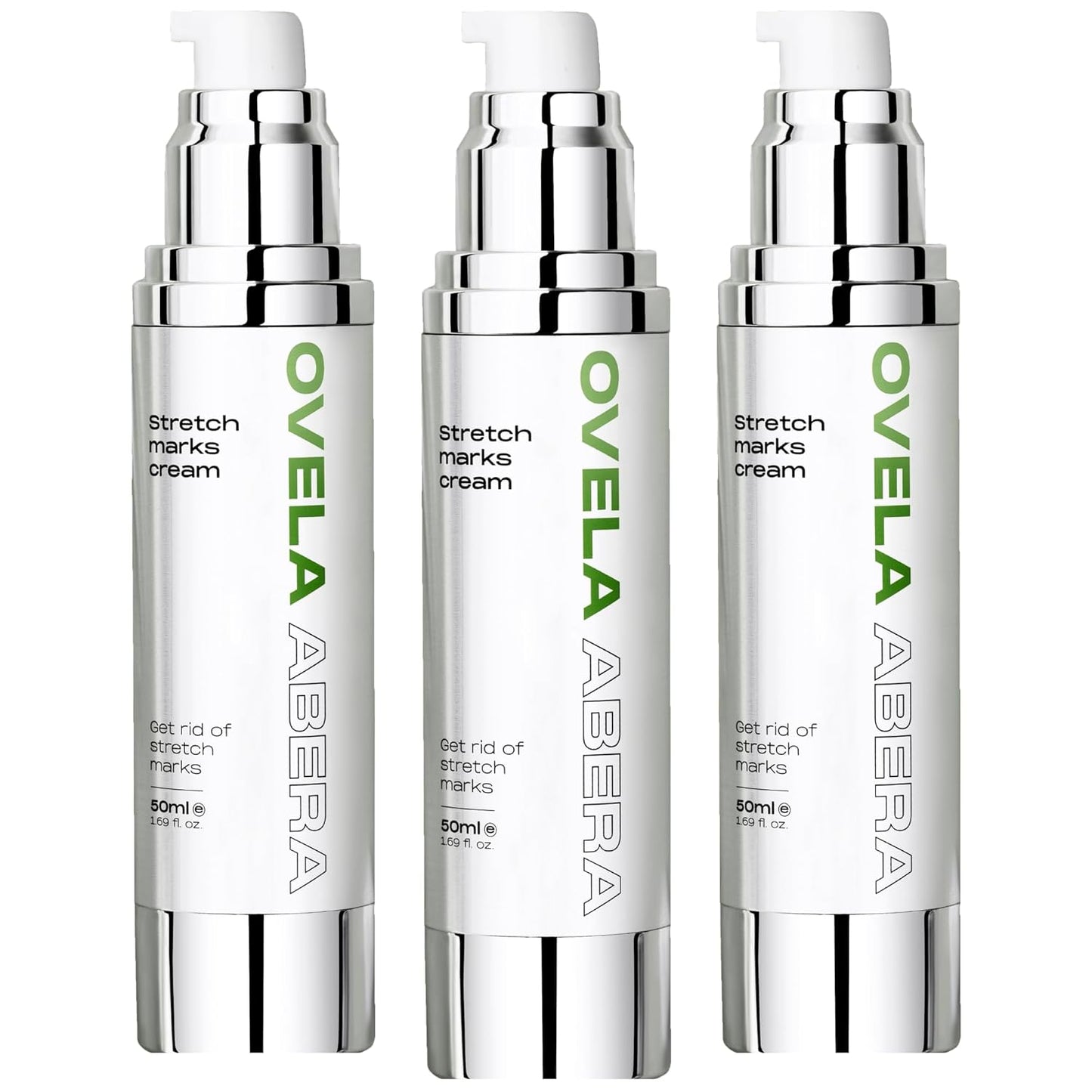 Abera Ovela Maternity Stretch Mark Cream for Pregnancy and Weight Fluctuations, Stretch Mark Treatment Pregnancy Must Haves, Deep Stretch Mark Removal, All Skin Types, 1.69 fl oz, Set of 3
