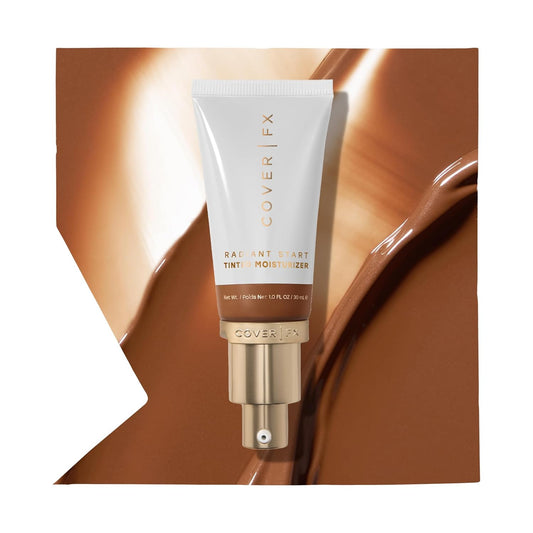 Cover FX Radiant Start Tinted Moisturizer Luminous Finish | Suitable For all Skin Types| Moisturizing Makeup| Light Coverage | 7- Tan to Deep skintones with neutral peach undertones