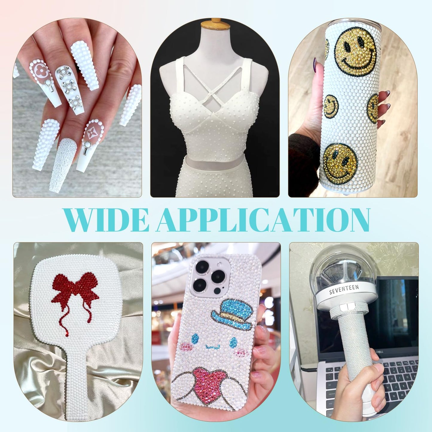 6100Pcs Resin Rhinestones for Crafting with 2Pcs 10ml B7000 Jewelry Glue, 1 Box Flatback Crystals Diamond (White) for Bedazzling Crafts DIY Nail Art Non Hotfix Gems for Clothing Shoes