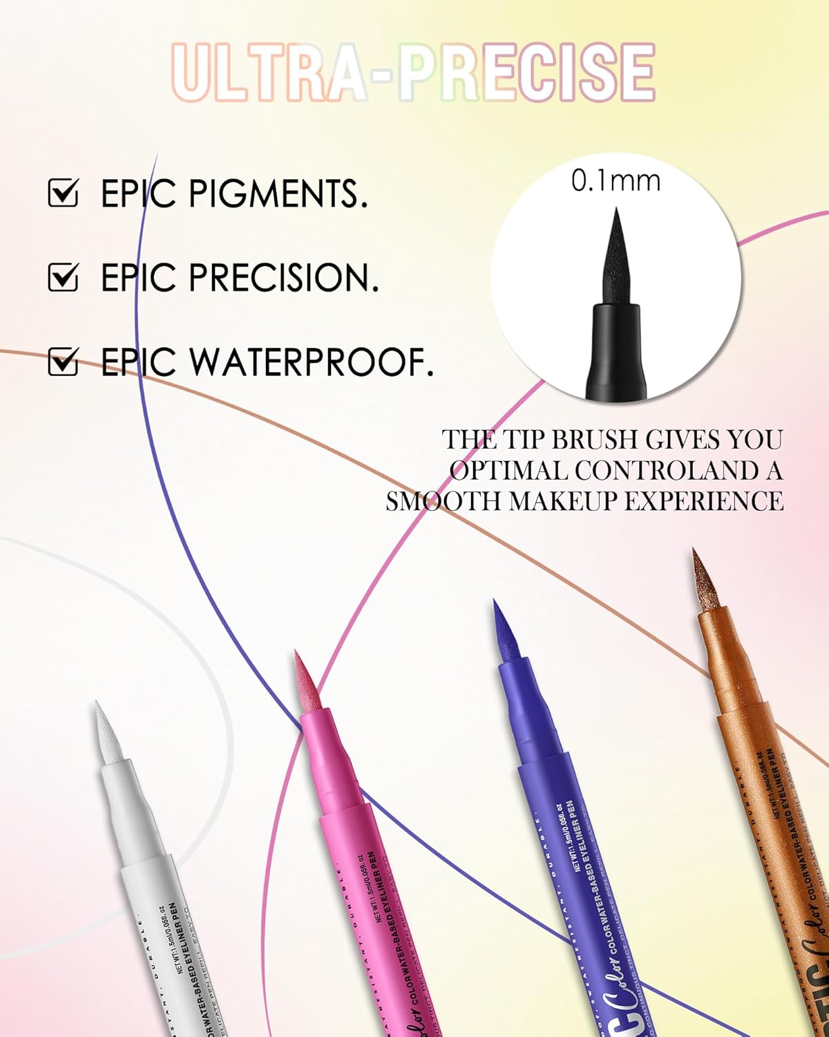 Brown Matte Liquid Eyeliner Pencil, Colorful High Pigmented Waterline Eye liner Waterproof Pen, Bright Colored Smudgeproof Long Lasting Eyeliner Pen Christmas Party Festival Makeup Gift for Women-09