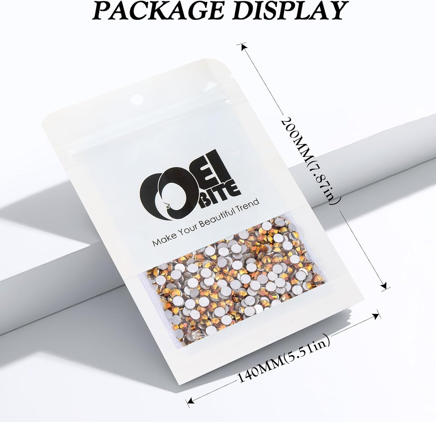 Gold Flatback Rhinestones, Glass Rhinestones for Nail Art and Craft, Glue Fix, Loose Crystal Gemstones(Gold, SS16, 2880pcs, 3.8-4.0mm)