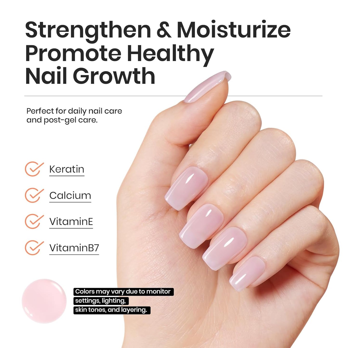 Beetles Pink Rubber Base Builder for Nails: Nail Strengthening Extension Sculpting Nail, Soak Off Long Lasting UV LED Gel Nail Polish Builder Base Coat