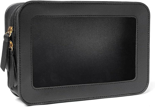 Clear Makeup Bag Small, TSA Approved Portable Toiletry Bag with Zipper Cosmetic Travel Bag Makeup Organizer Case Mini Makeup Pouch for Purse Car Organizer Bag for Women Men