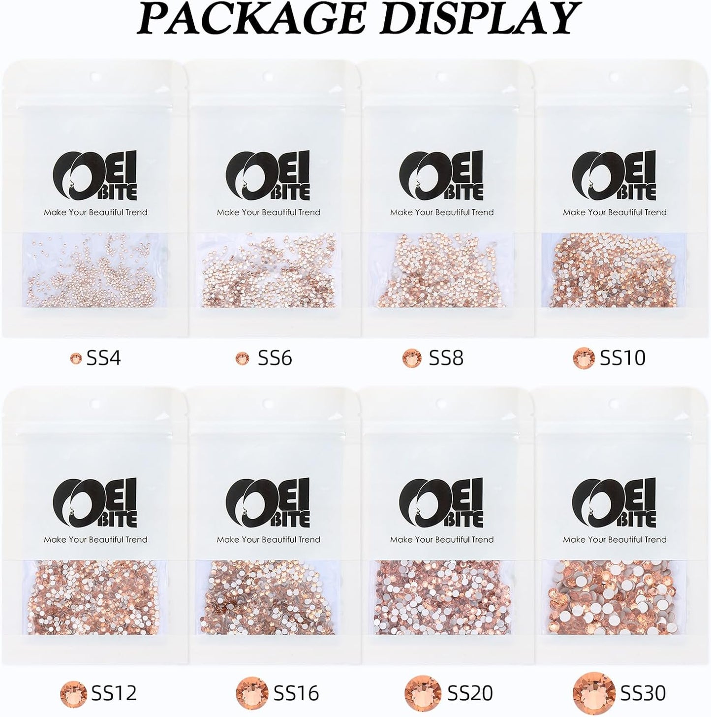 Champagne Flatback Rhinestones, Glass Rhinestones for Nail Art and Craft, Glue Fix, Loose Crystal Gemstones(Champagne, SS12, 1440pcs, 2.9-3.0mm)