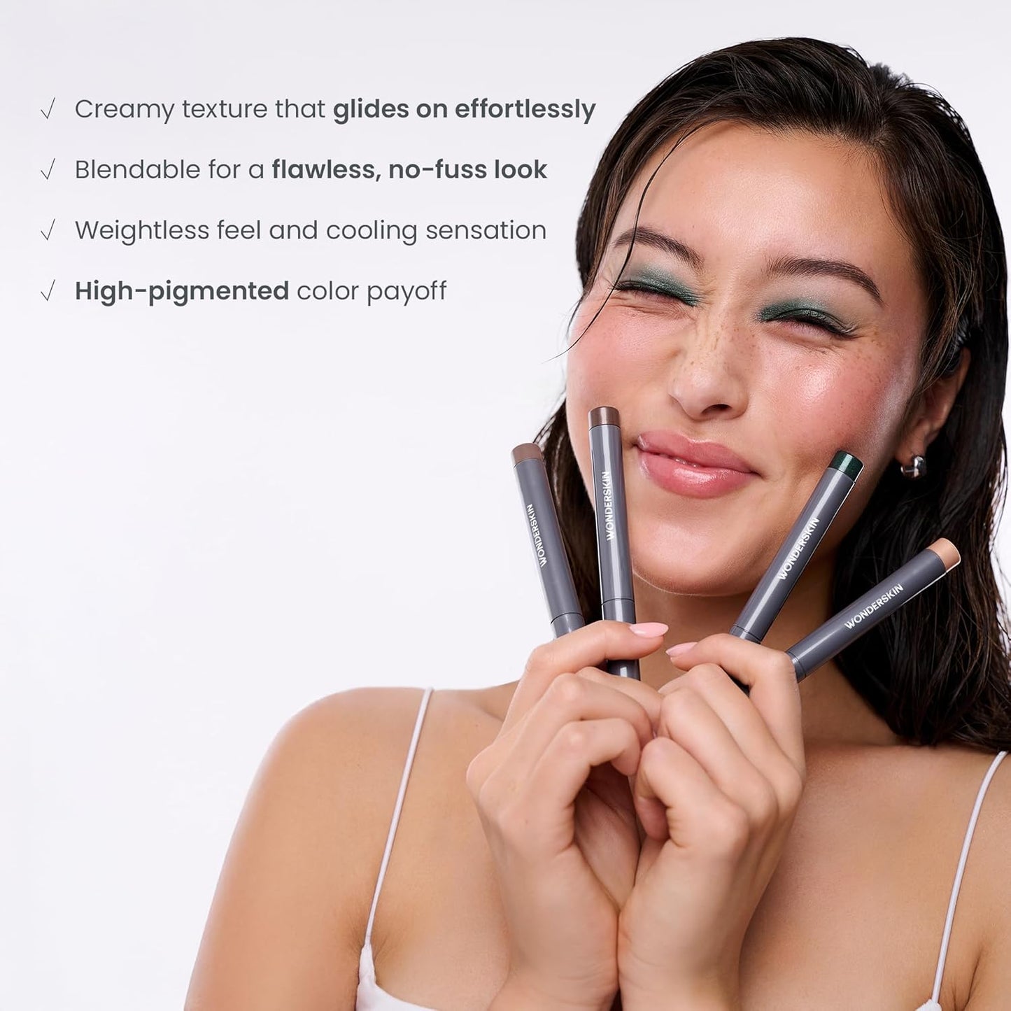 Wonderskin IYKYK Eyeshadow Stick - Longwear Eye Shadow Sticks, Budge-Proof and Waterproof Shimmer Eyeshadow Stick with Built-in Sharpener (Ash)