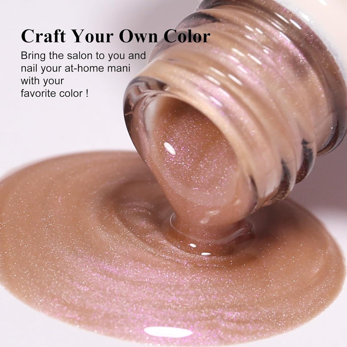 Imtiti Aurora Cat Eye Gel Polish, Pearl Nude Pink Holographic Glitter Magnetic UV Soak Off Gel Nail Polish (0.34 Fl Oz-995)