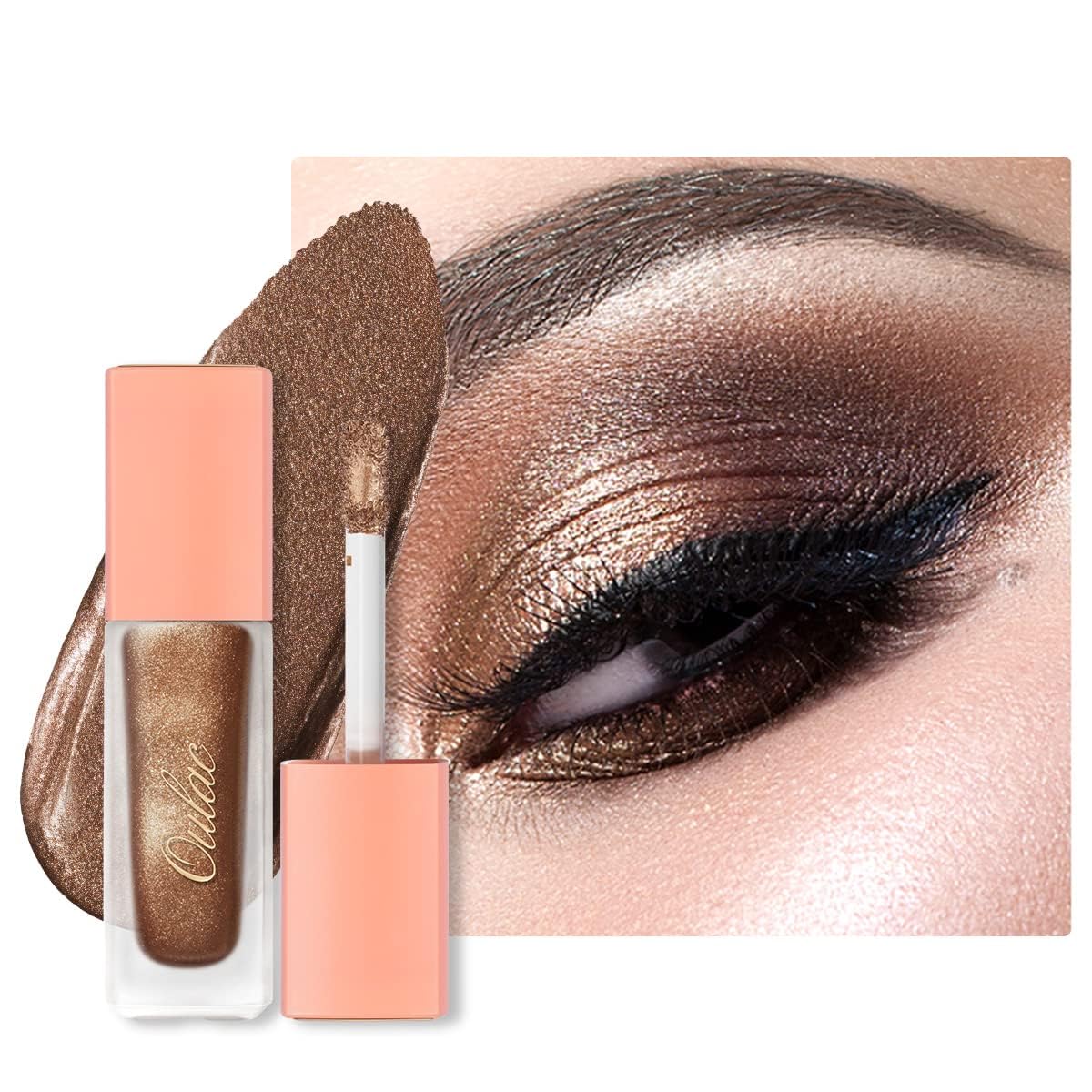 Oulac Eyeshadow Liquid Eyeshadow Multi-Usage Liquid Glitter Eyeshadow&Eyeliner Highly Pigmented, One-Swipe Coverage Long Lasting with No Creasing Formula Vegan&Cruelty-Free