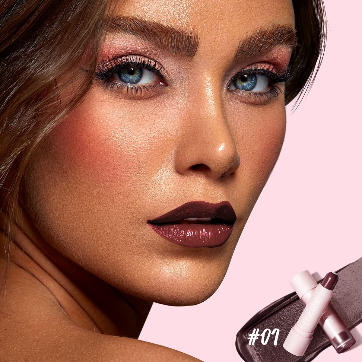 2PCS Tinted Lip Balm Chapstick with Color, Natural Semi - Gloss Finish, Hydrating/Coloring 2 in 1 Moisturizer Lip Stick for Girls & Women #01＋#04