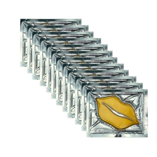 Adofect 30 Pieces Collagen Crystal Gold Lip Care Gel Masks, Collagen Crystal Lip Pads, Greate For Moisturizing Lips, Remove Dead Skin, Anti Chapped, Anti-Aging & Plump Your Lips