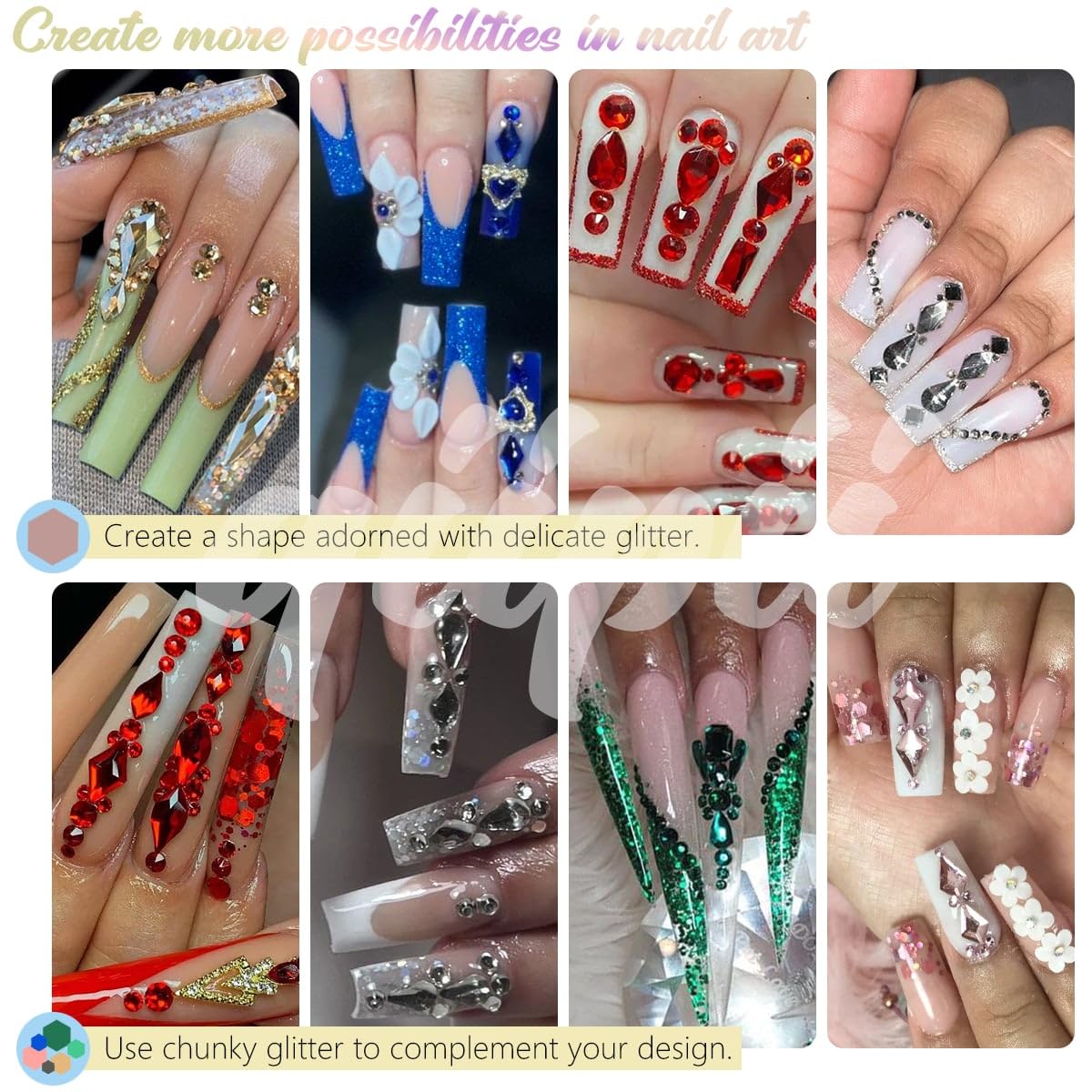 4 Boxes Siam Red Nail Rhinestones and Glitters, 24 Shapes K9 Glass Ruby Red Gems Flatback Round Stones Diamonds Crystals Nail Art Charms Supplies for Acrylic Nails Face Eyes Makeup DIY Crafts Clothes