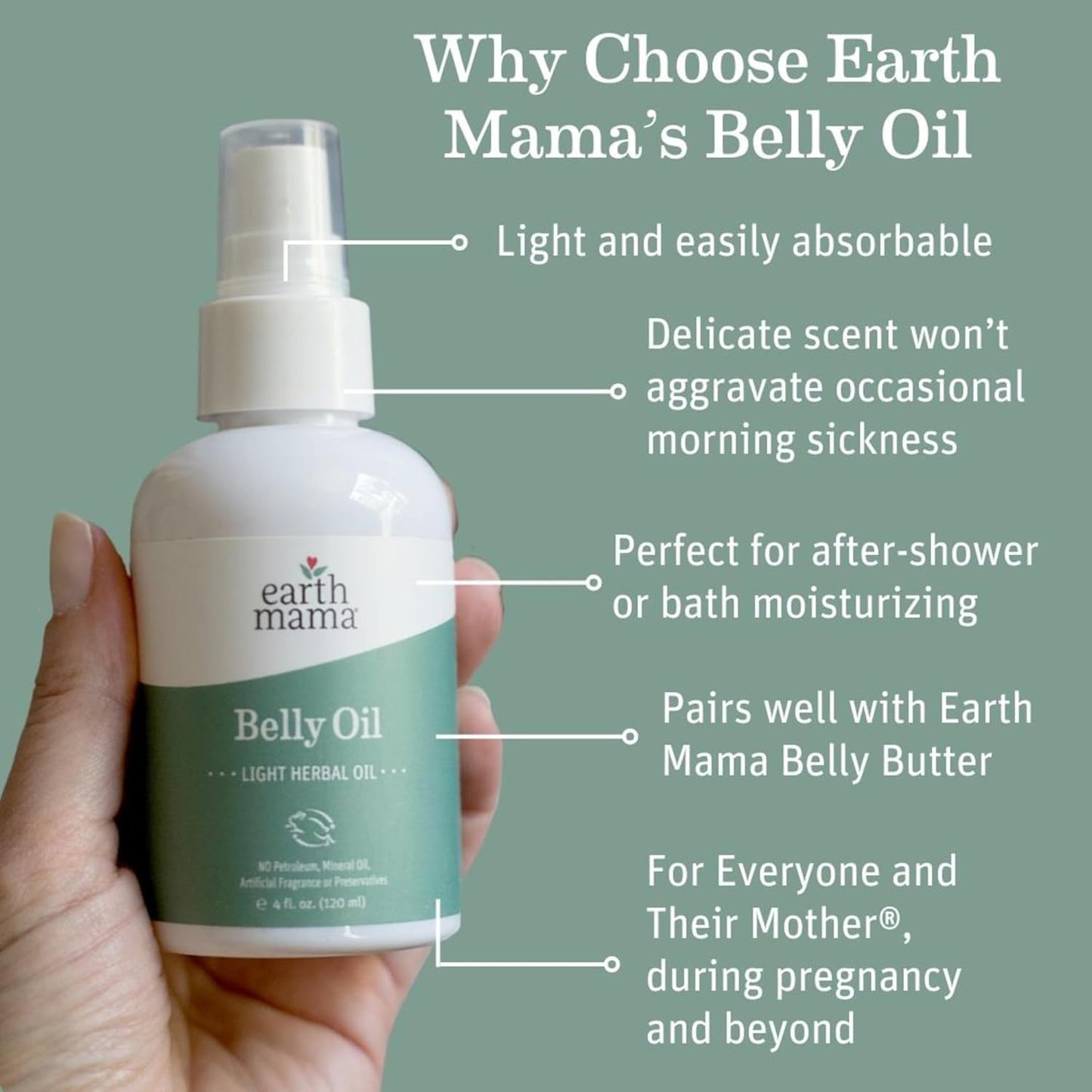 Earth Mama Belly Oil for Dry Skin | Calendula Skin Care Moisturizer Oil to Encourage Natural Elasticity and Help Prevent Stretch Marks During Pregnancy and Postpartum, 4-Fluid Ounce (3-Pack)