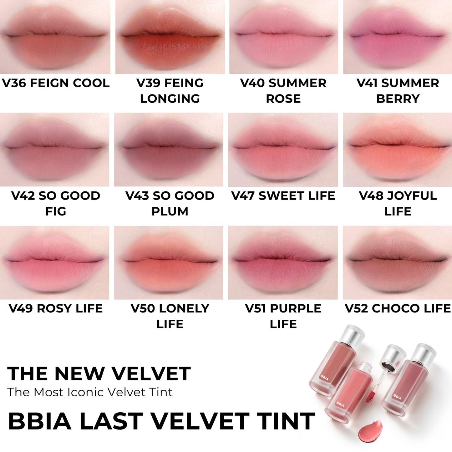 BBIA Last Velvet Tint NEW - Soft Creamy Matte Finish Lip Stain, Blur Effect & Velvety Texture, Long-Lasting, High Pigment, Non-Drying, Vegan, Korean Lip Makeup (V42 SO GOOD FIG, Pack of 1)