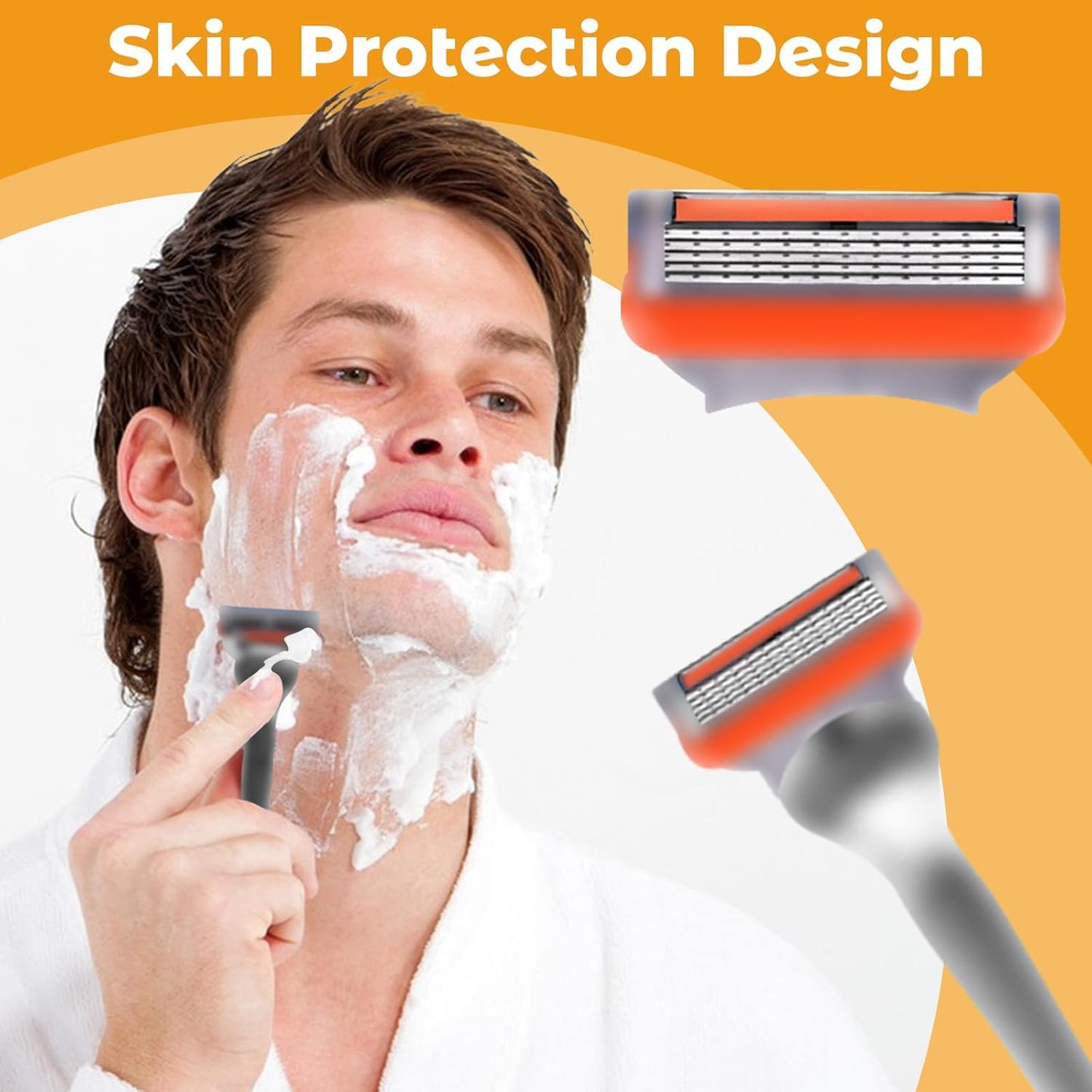 24Pcs Premium Razor Blades for Men - 5-Layer Stainless Steel Refills Compatible with Fusion 5 Style Razors, Smooth Shaving Replacement Cartridges Value Pack