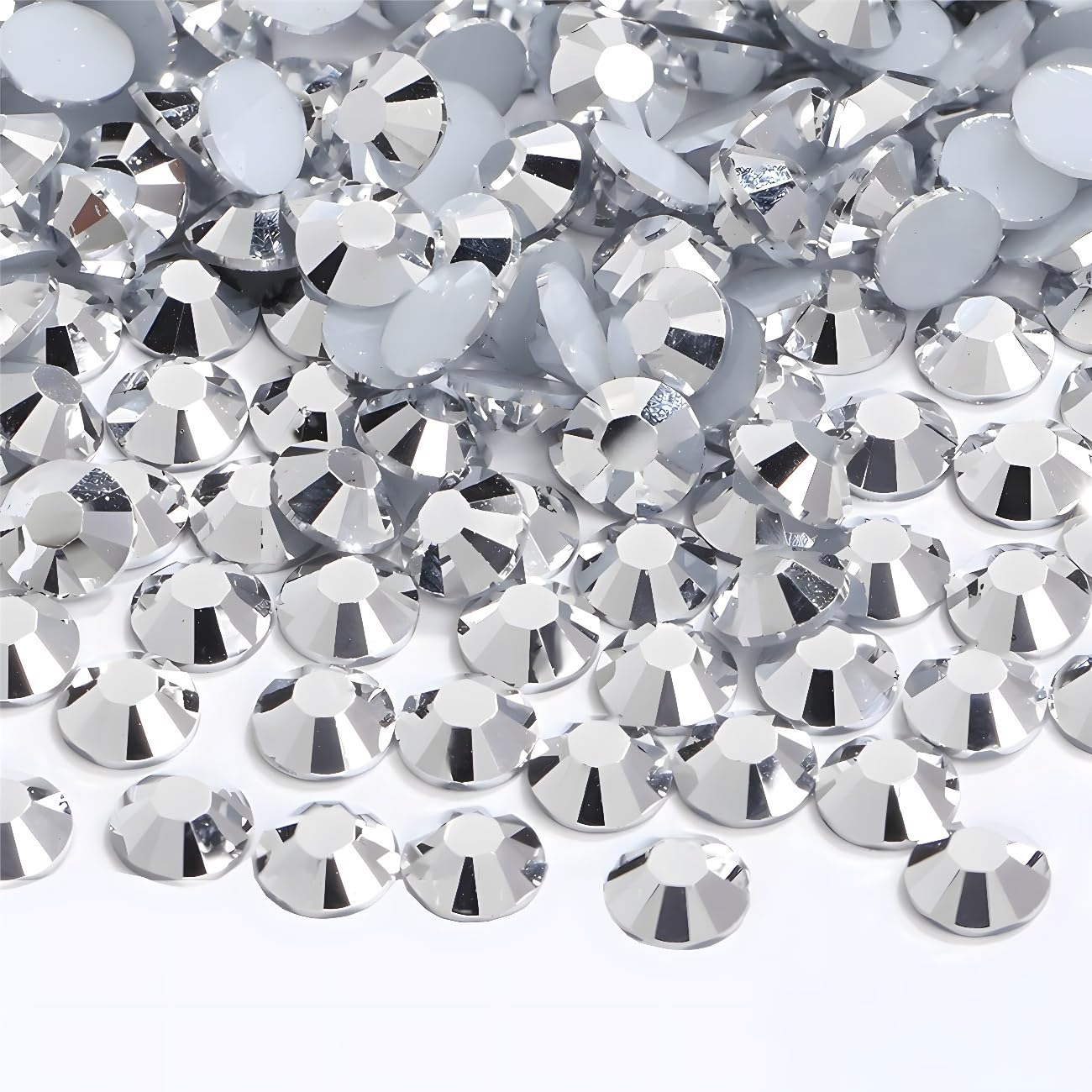 Flatback Rhinestones Round Gems for Nails Art and Crafts 4000Pcs SS6 2mm Glitter Crystals Stone DIY Bags Clothes Shoes (Silver)