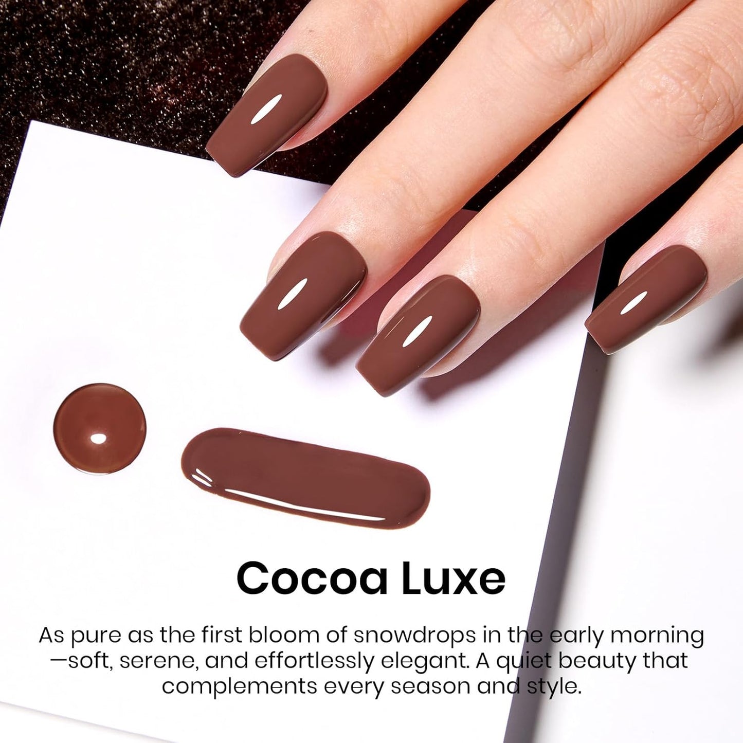 beetles Brown Gel Polish - Cocoa Luxe Brown Color Gel Polish, 15ML Soak Off Nail Art Manicure Salon DIY Uv Lamp Nail Design Decoration at Home