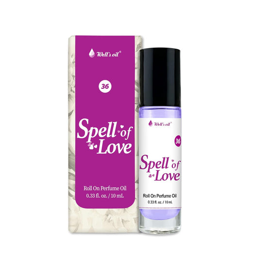 Well's Oil Roll-On Perfume Oil (Spell of Love) | Notes of Fresh Peach and Cherry Blossom | Long-Lasting | Paraben-Free | 0.33 Fl Oz / 10 ml