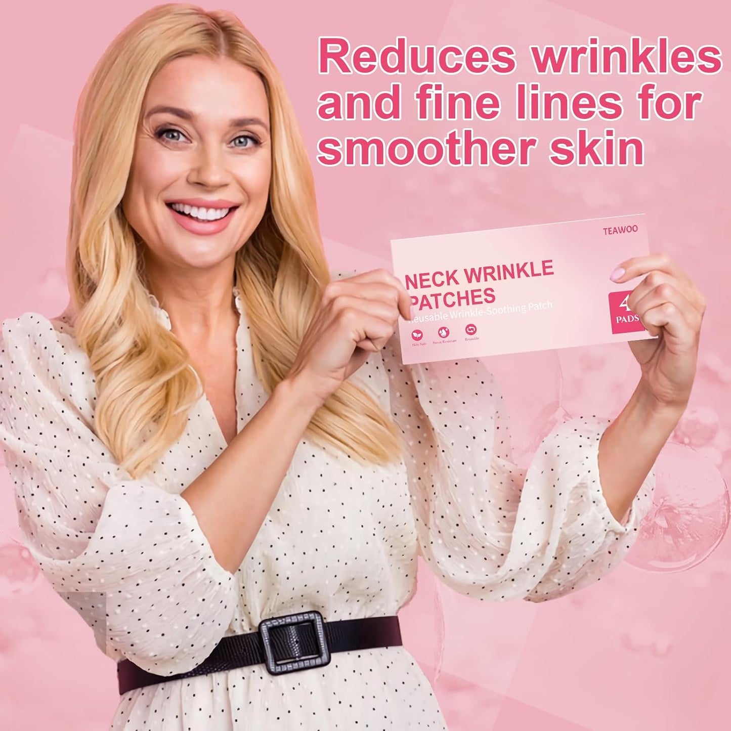 4 PCS Silicone Neck Wrinkle Patches | Reusable Silicone Neck Patches for Wrinkles | Targeted Neck Wrinkle Pads | Neck Mask for Firming and Tightening | Revitalize and Firm Neck Wrinkles