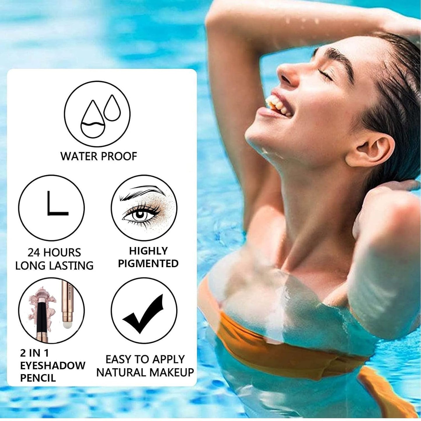 Red Cream Eyeshadow Stick, Shimmer Smooth Eyeshadow Pencil, Hypoallergenic Waterproof Long Lasting Eye Shadow Highlighter Stick, Create High-Impact, Multi-Dimensional Eyes Look