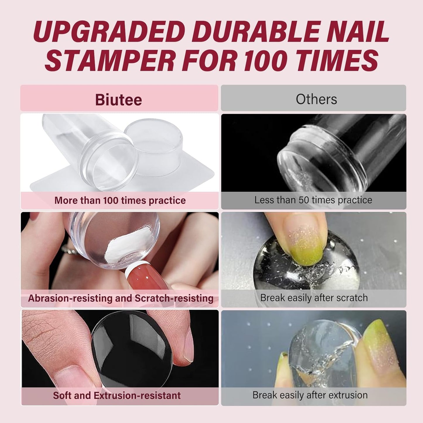 Biutee Nail Art Stamping Plate Set French Tip Nail Stamp Plate 2PCS French Line Lace Nail Stamping Kit with Silicone Nail Stamper Scraper Nail Stamp Template Kit Holiday Design for Manicuring DIY