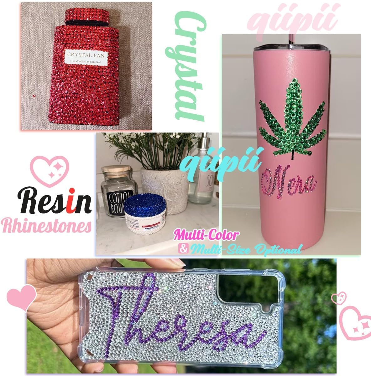 Caramel Gold Crystal Resin Rhinestones w B7000 Jewelry Glue for Bedazzling Crafting 3mm-6mm Flatback Stones Diamonds Crystals Gems Charms for Nails Face Eyes Makeup Tumblers Bottles DIY Crafts