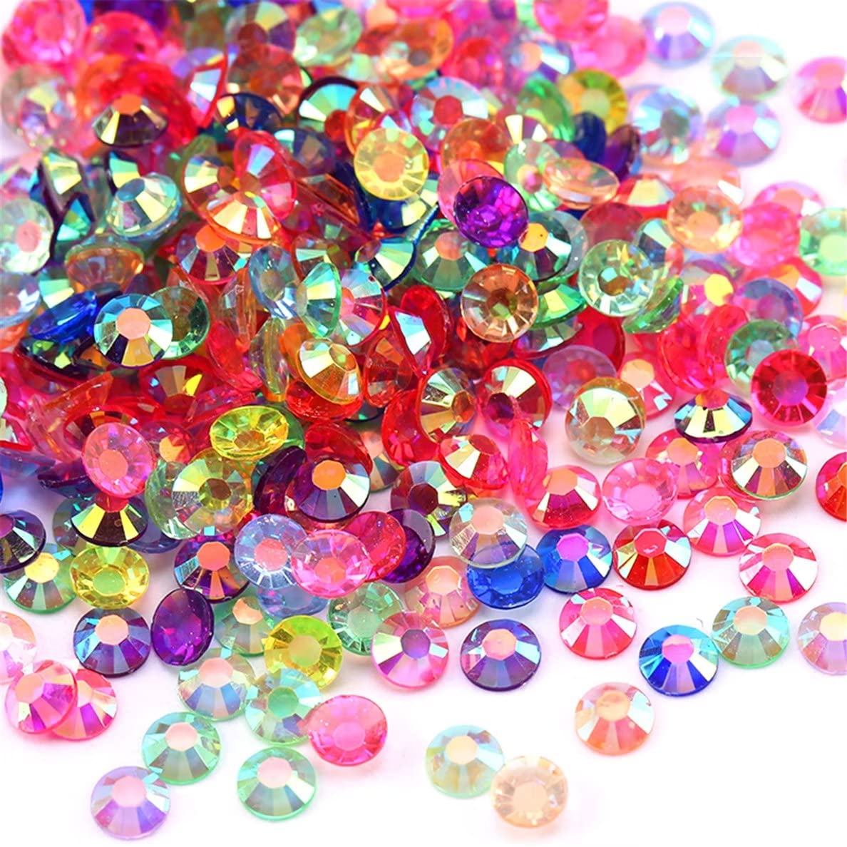 1440 Pcs SS20 5mm AB Flatback Rhinestones for Nails Art Crafts Transparent Glitter Round Gems Coffees DIY Clothes Shoes(Clear Yellow Coffee AB)