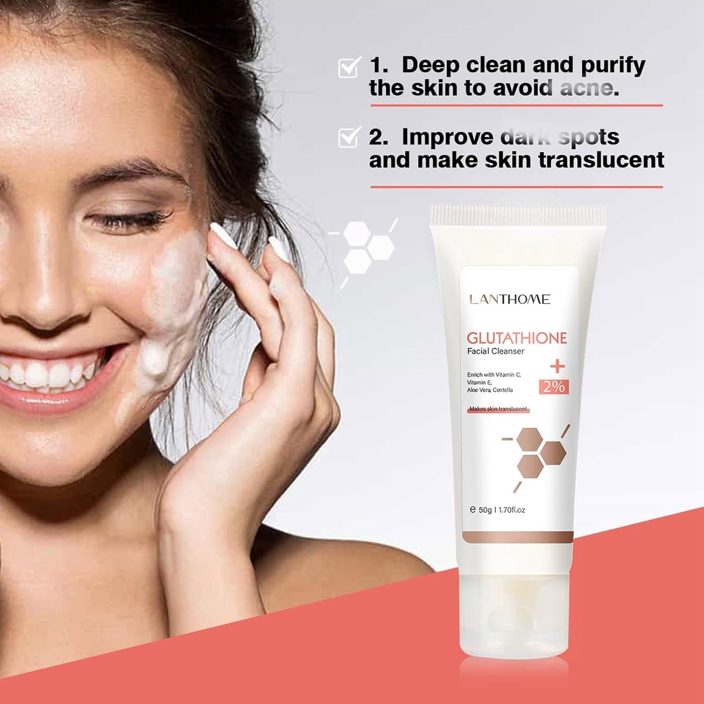 Glutathione Skincare Set, Complete Skin Care Routine Includes Glutathione Cream, Toner, Face Wash & Glutathione Face Serum, Anti-Aging Skincare Set For Women, Tight, Anti-Aging, Radiant