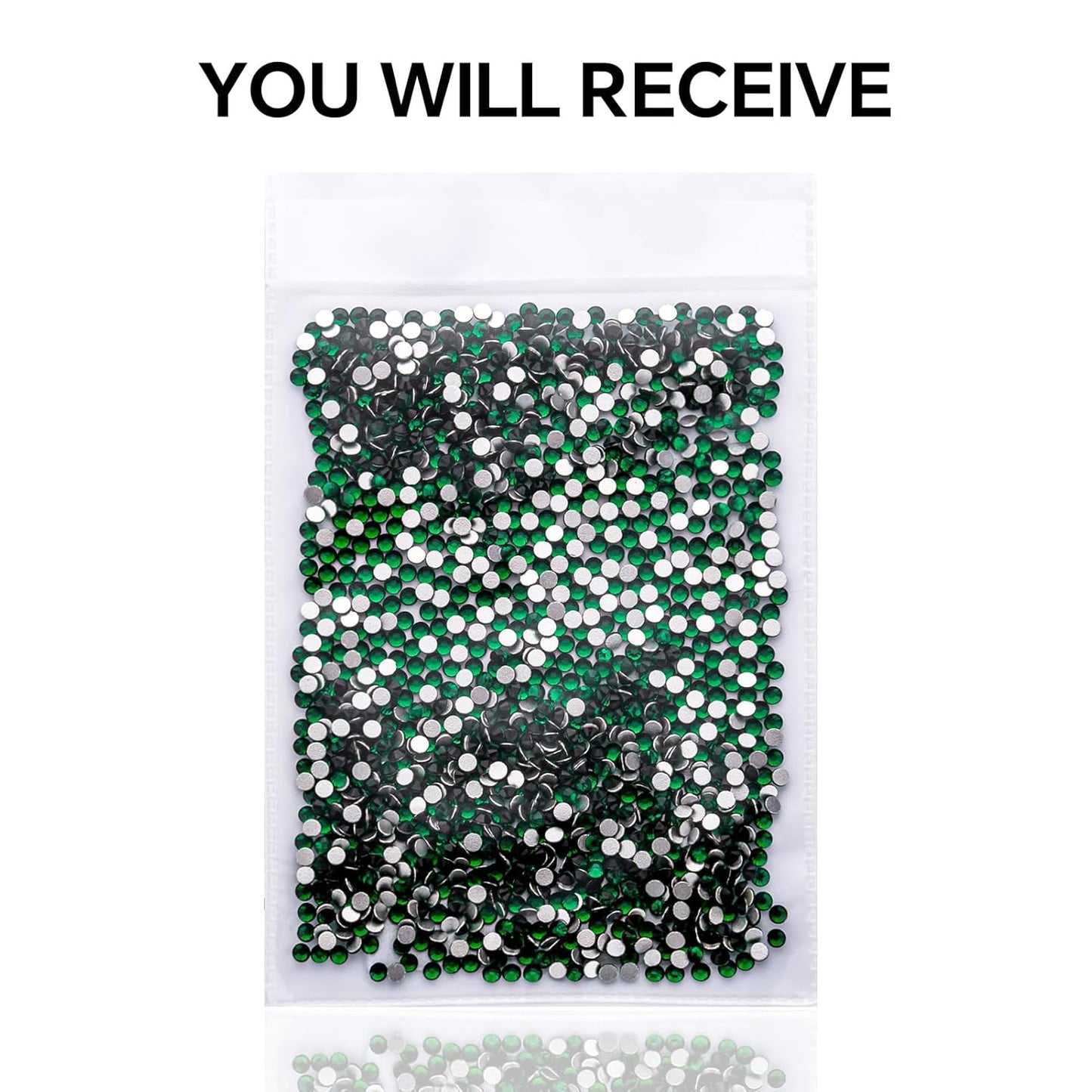 1440Pcs Dark Green Crystal Rhinestones,Glass Flatback Rhinestones Gemstones Mini for Nail Face Makeup Art Crafts Clothes Decoration -(SS10,2.8mm,Dark Green)
