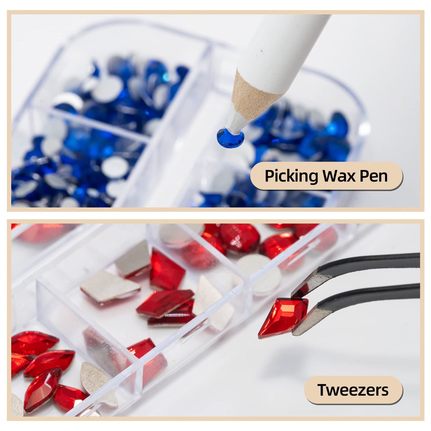 Flatback Crystal Rhinestones, 3792 Pieces Round Nail Gems Non Hot-fix Rhinestone SS6-SS20 Mixed Sizes Nail Art Rhinestones for Acrylic Nails, Crafts, Makeup, Clothes, Shoes, DIY Decorations