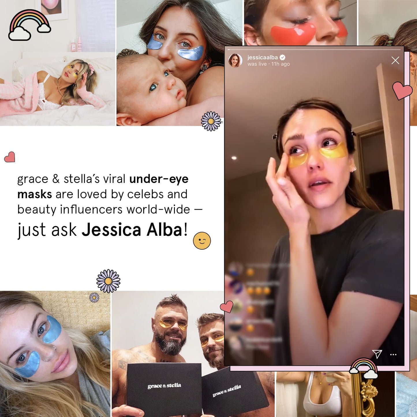 grace & stella Award Winning Under Eye Mask - Travel Size Toiletries - Bridal Shower Gifts - Gel Eye Patches for Dark Circles, Puffy Eyes, Wrinkles, Undereye Bags - Vegan - Self Care (6 Pairs, Gold)