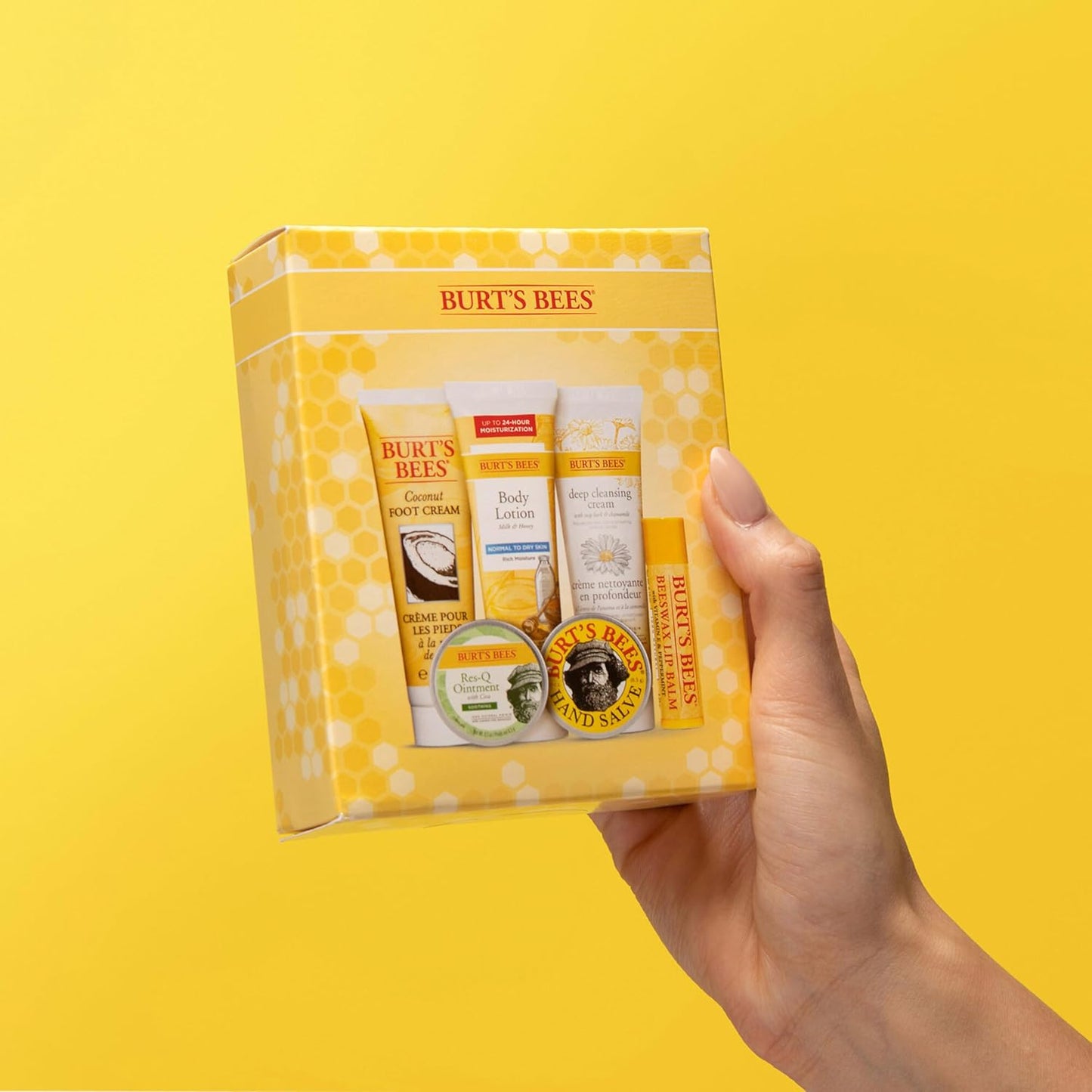 Burt's Bees Back to School Gifts Ideas, 6 College Dorm Products, Timeless Minis Set – Beeswax Lip Balm, Coconut Foot Cream, Milk & Honey Body Lotion, Deep Cleansing Cream, Res-Q Ointment & Hand Salve