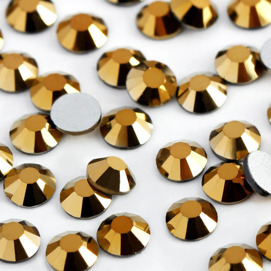 2000 PCS SS12 Flatback Rhinestones,12-Facet Diamond-Cut Glass Gems for Nail Art,Clothing,DIY Crafts,Glue-On Decoration Stones with Silver Backing,Aurum