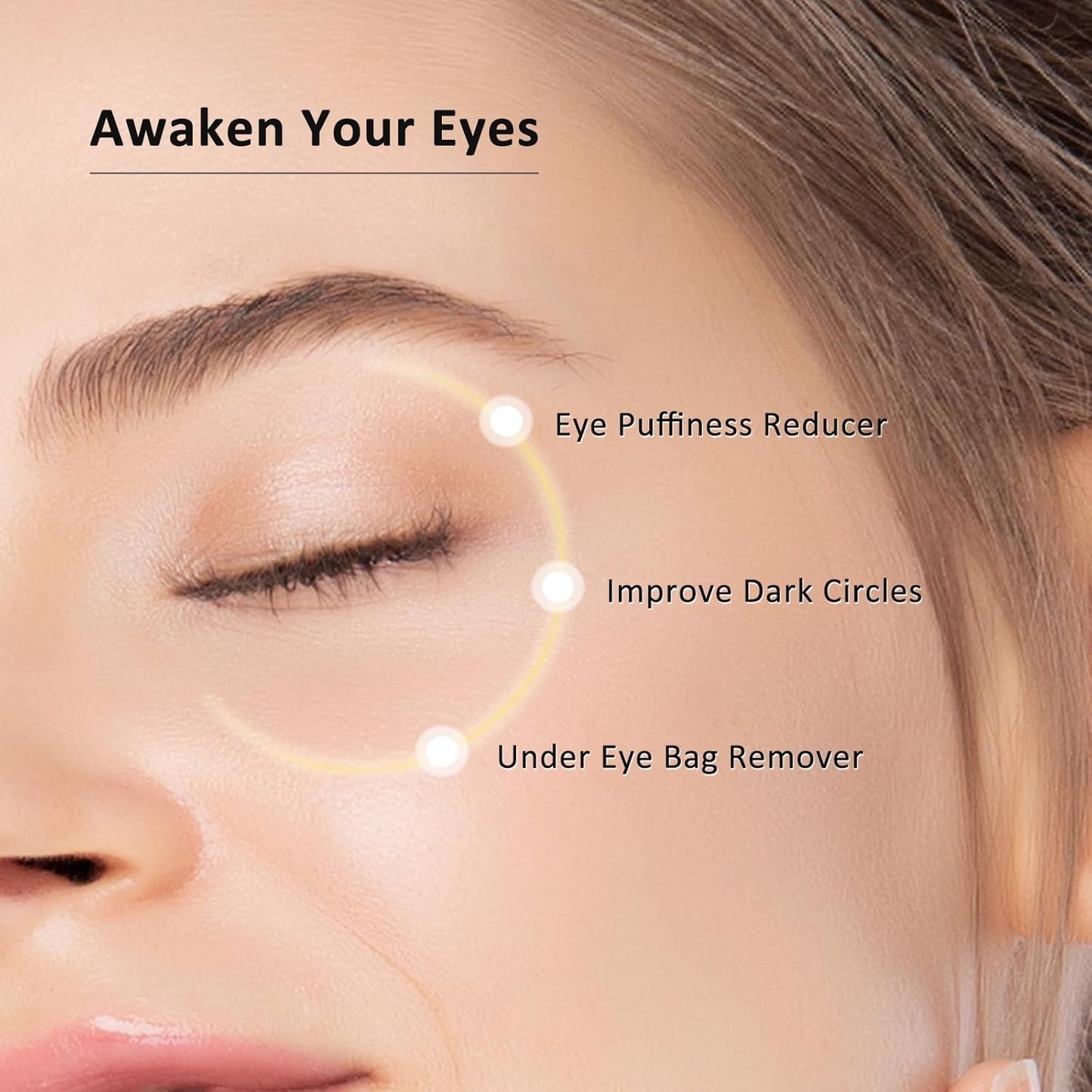 Caffeine Eye Cream with Niacinamide, Hyaluronic Acid, Vitamin E & Peptides - Under Eye Serum for Puffiness and Dark Circles, 0.7 Fl Oz (Pack of 1)