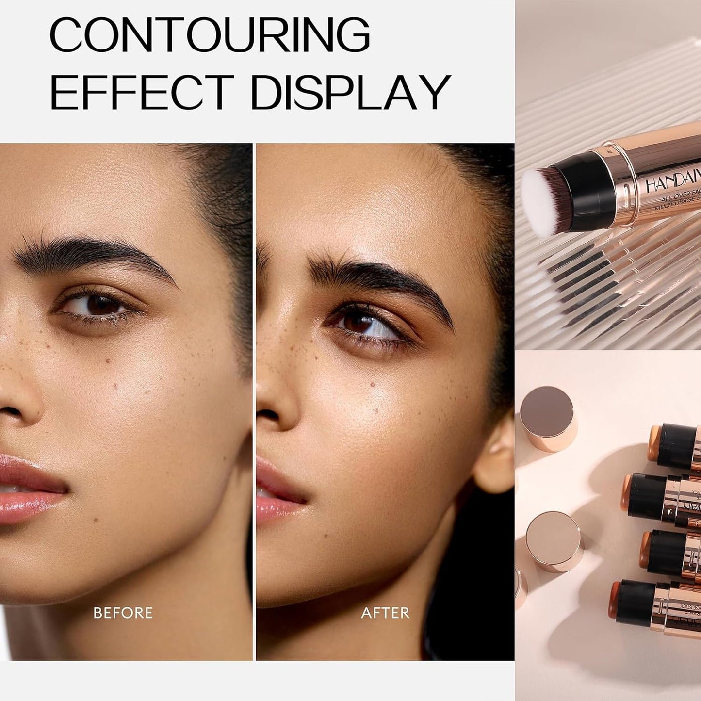 8 Colors Cream Contour Sticks Makeup Kit, Dual-Ended Concealer Stick With Soft Brush, Non-Greasy Long-Wear Face Primer Multi-Use Contouring Pen, Full Coverage Shades Corrector Concealer (02#)