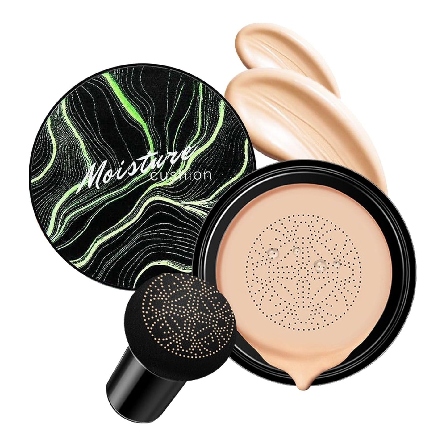 Mushroom Head Air Cushion CC Cream - BB Cream Face Makeup for Mature Skin, Moisturizing Cover Balm Foundation & Long-Lasting Color Correcting Concealer, Even Skin Tone for All Skin Types (Ivory)
