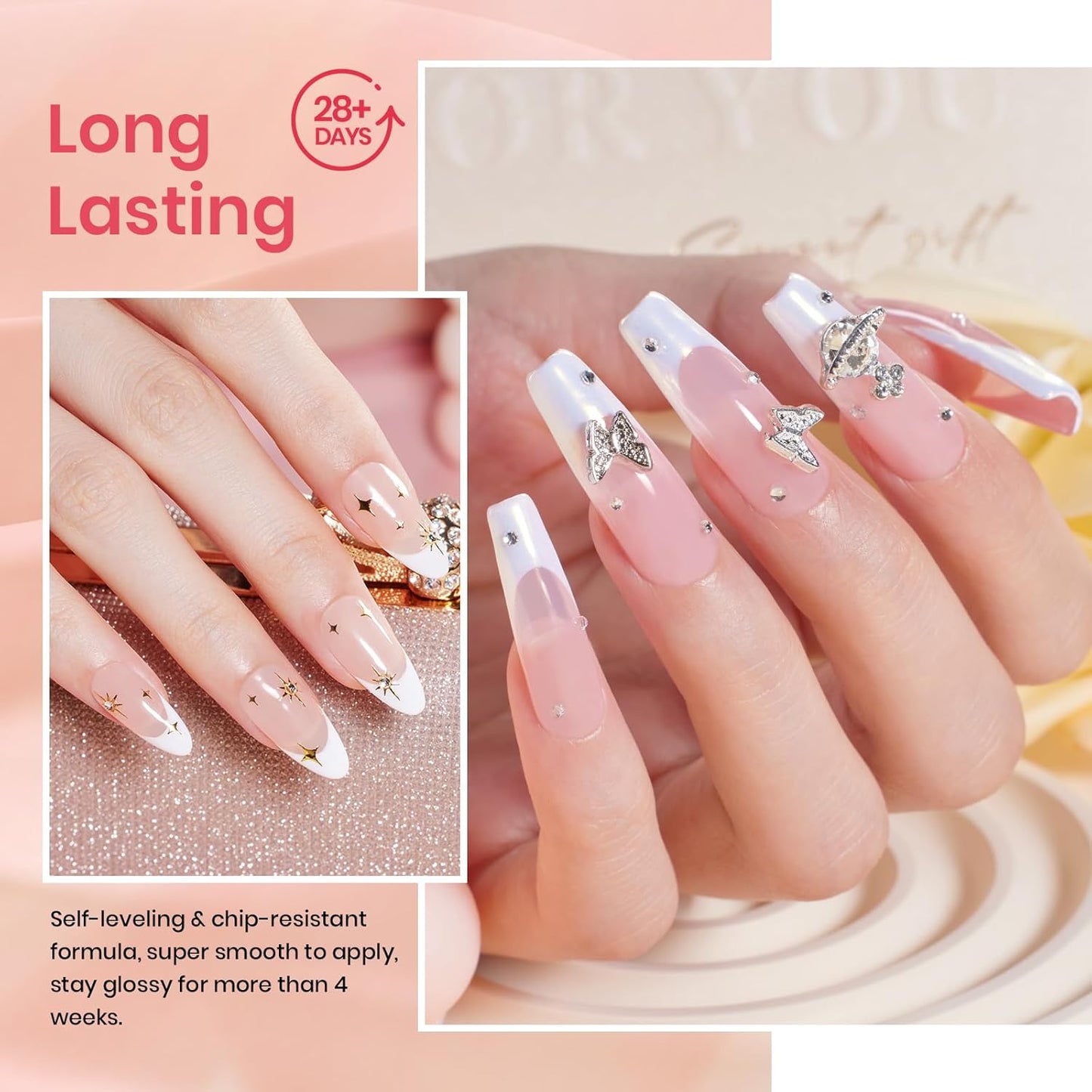 Beetles Jelly Gel Nail Polish Set, 8 Colors Nude Pink Neutral Sheer Milky White Gel Polish Kit Translucent Effect Spring Summer French Nail Art Nail Concealer Soak Off UV Manicure Gift for Women