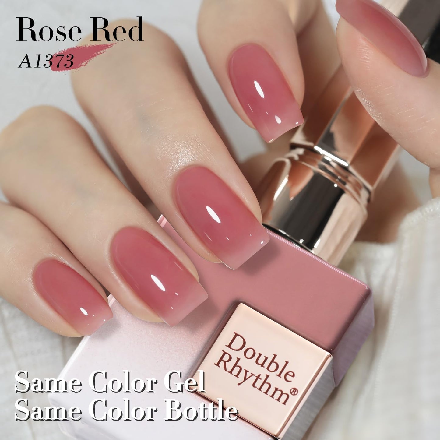 Double Rhythm Gel Polish Translucent Sheer Neutral Natural Light Milky Same Color Same Bottle 15ML Jelly Polish Art DIY at Home (Light Pink Purple-A1373)
