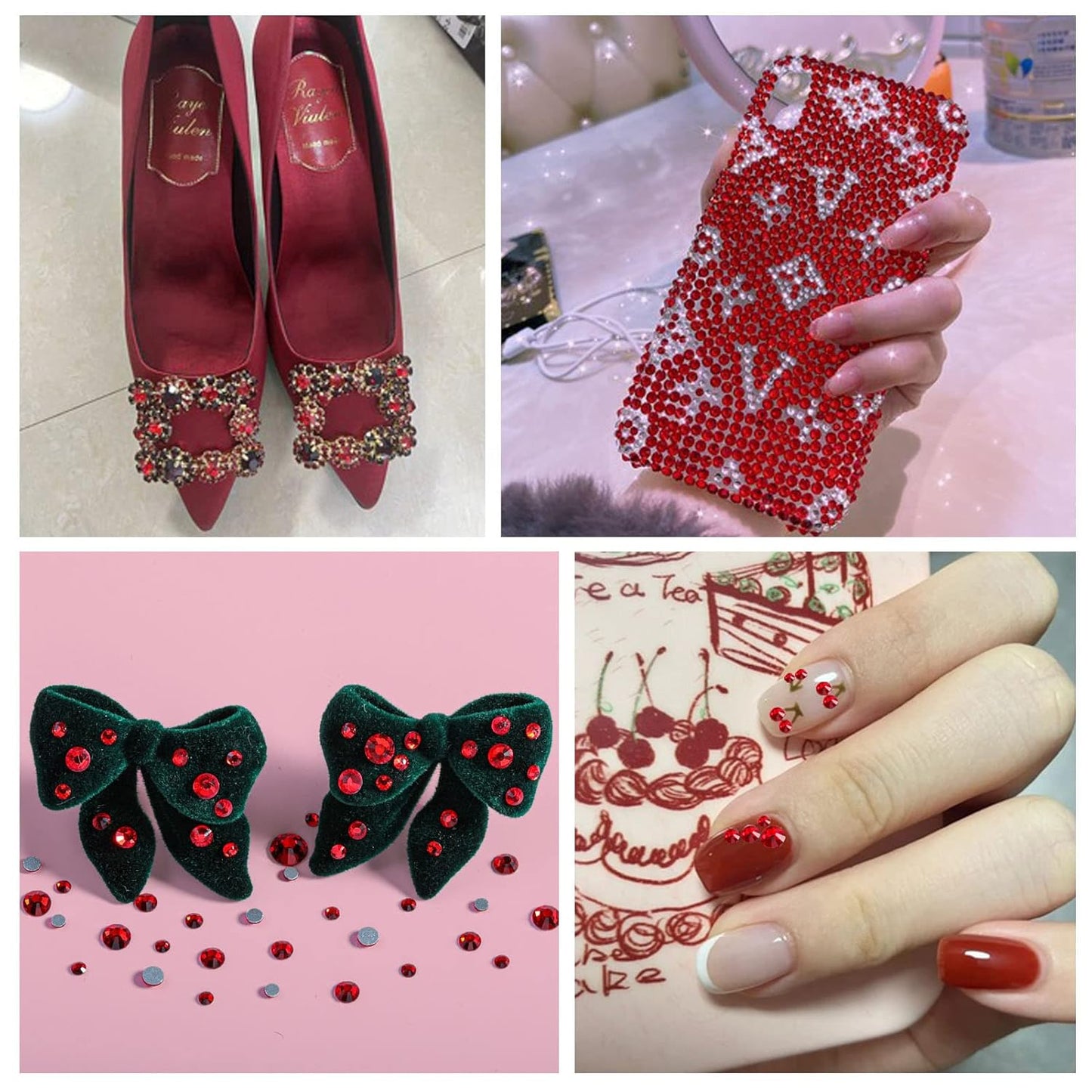 Beadsland 288 Pieces Flat Back Crystal Rhinestones Round Gems,Siam,SS30,6.3-6.5mm